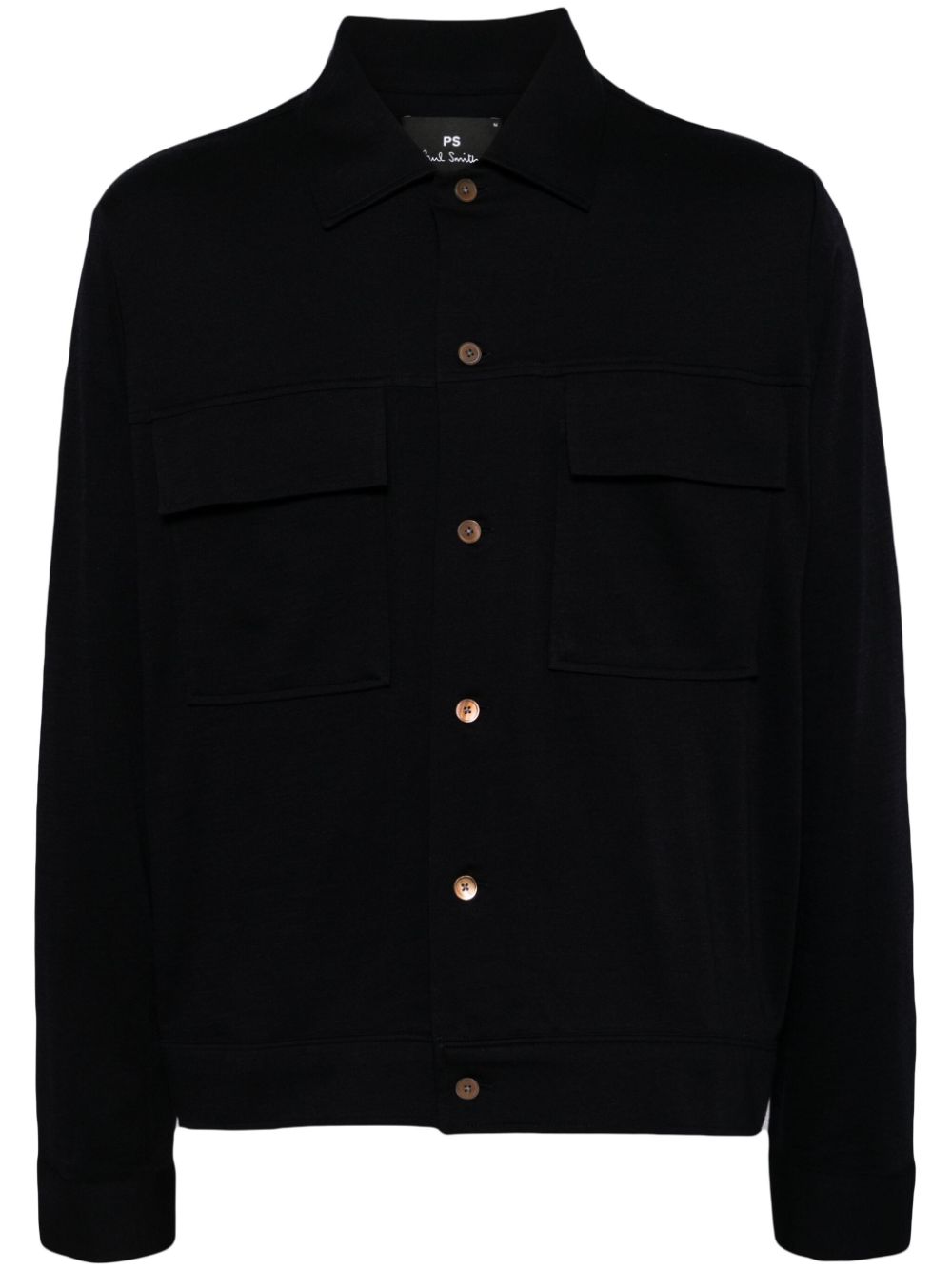 PS Paul Smith double-pocket long sleeves shirt - Black