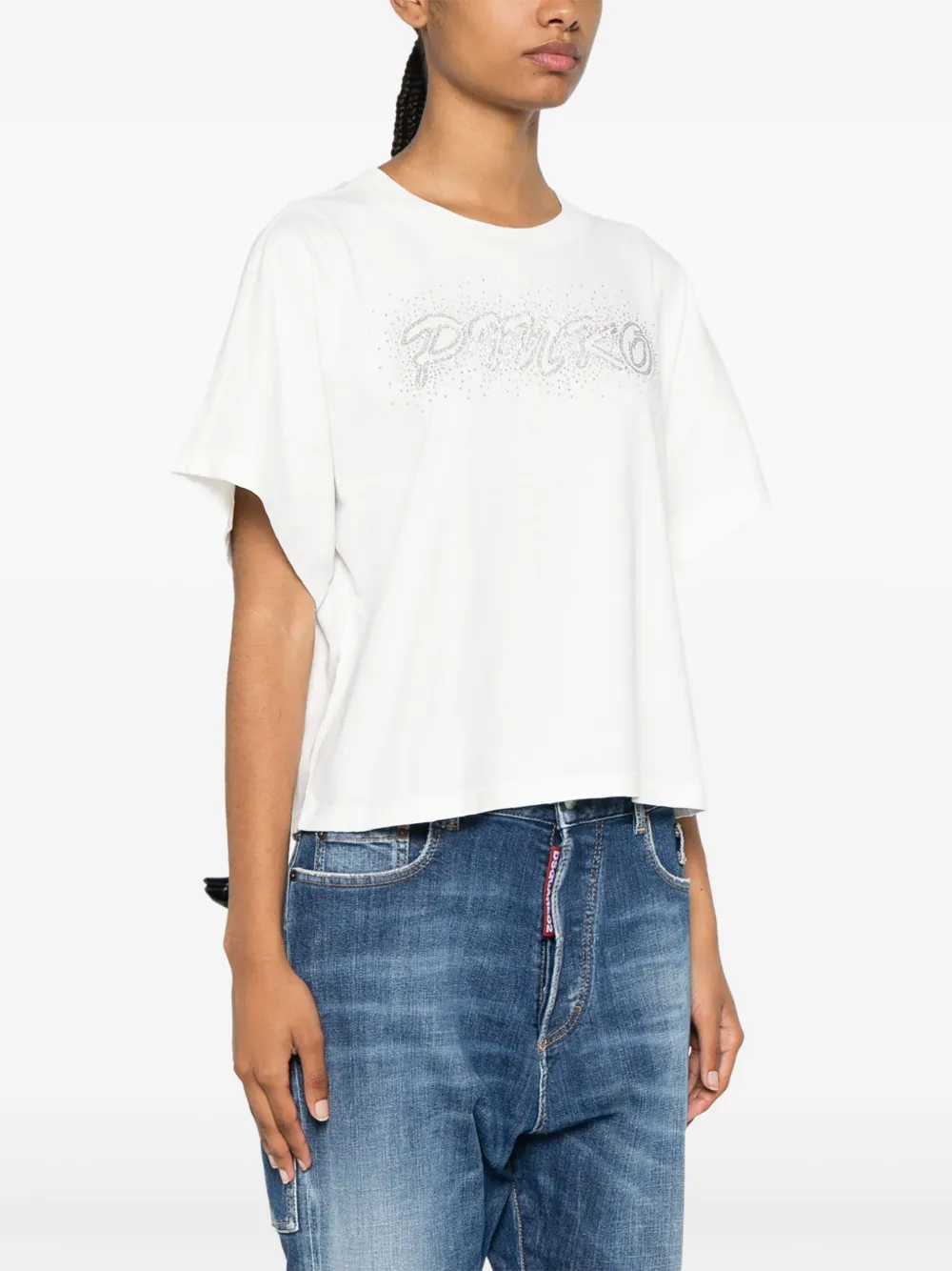 PINKO T-shirt met logo van studs Wit