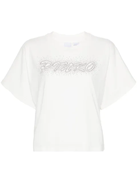 PINKO studded-logo T-shirt