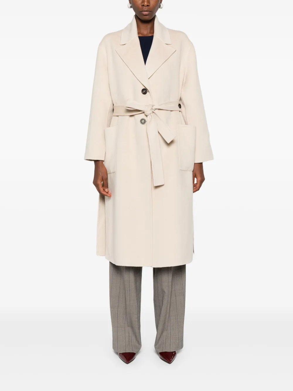 Malo Jas met ceintuur - Beige