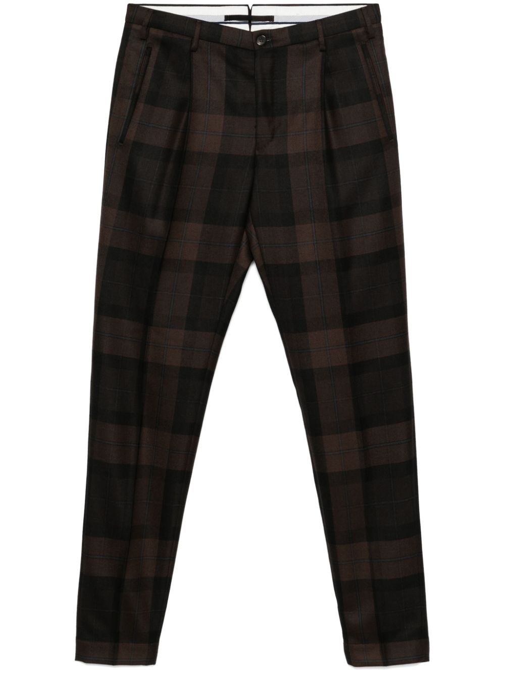 Incotex checkered trousers - Brown