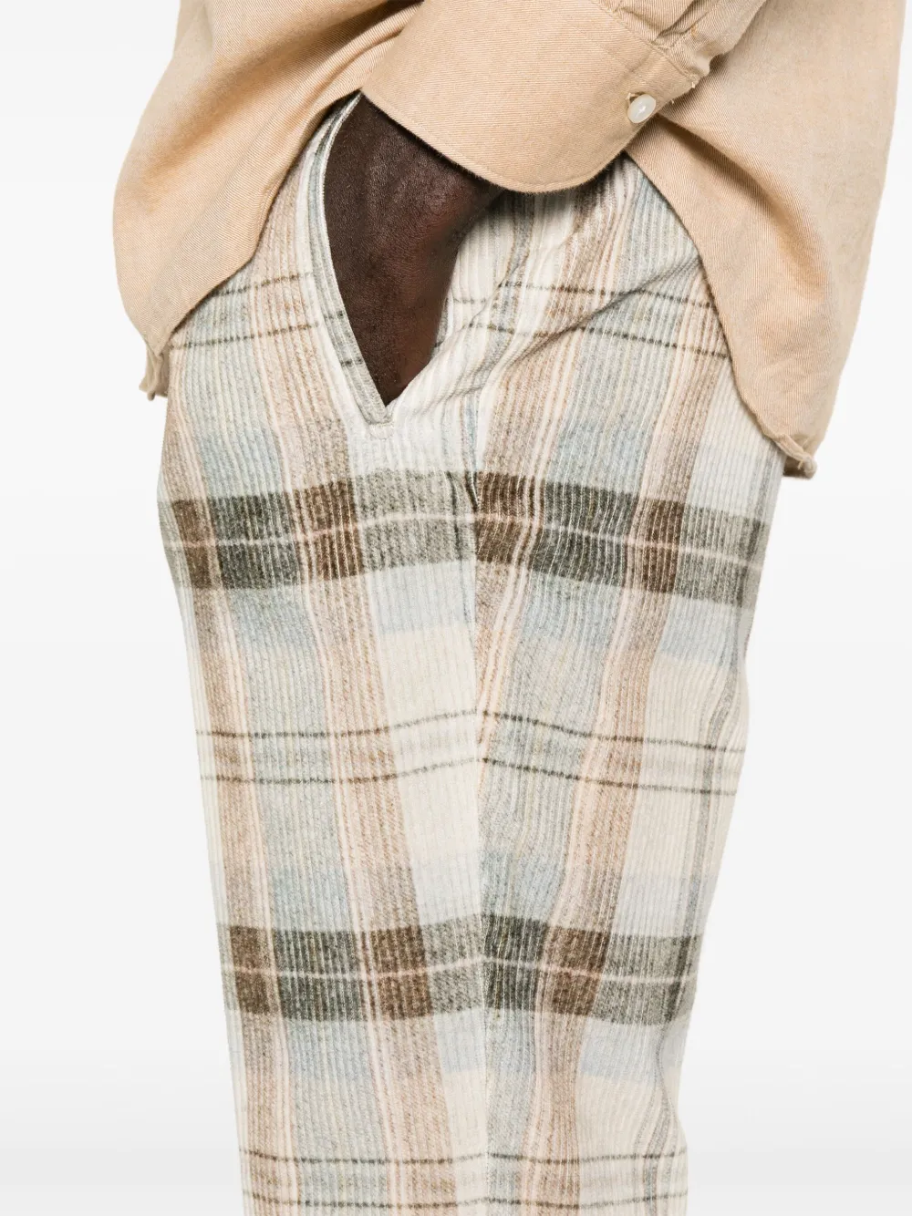 Incotex Ribfluwelen broek met toelopende pijpen Beige