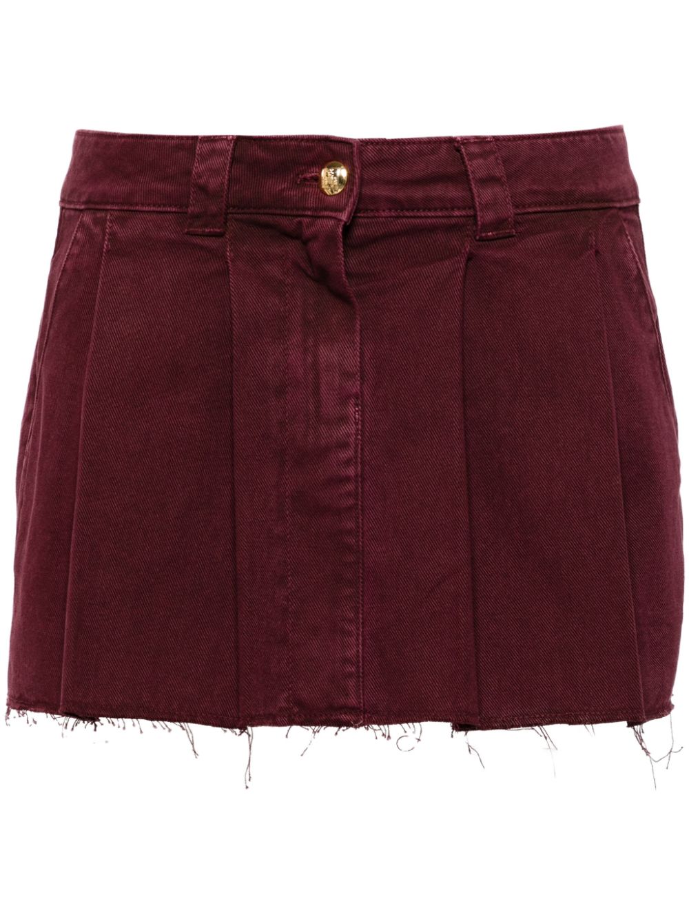 Elisabetta Franchi pleated denim mini skirt - Red