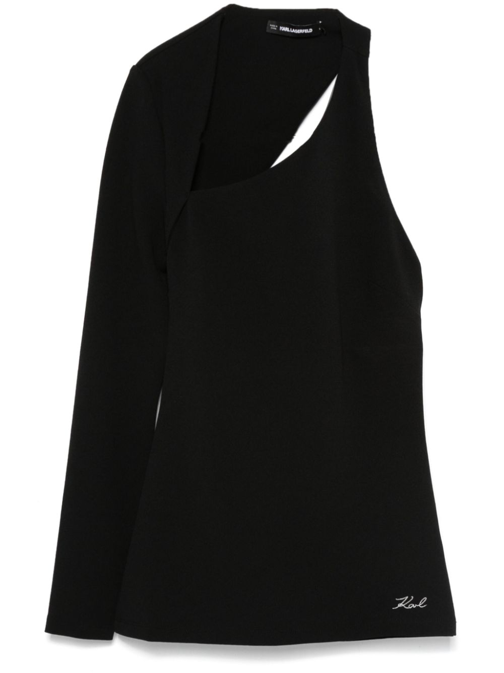 Karl Lagerfeld asymmetric jersey top - Black