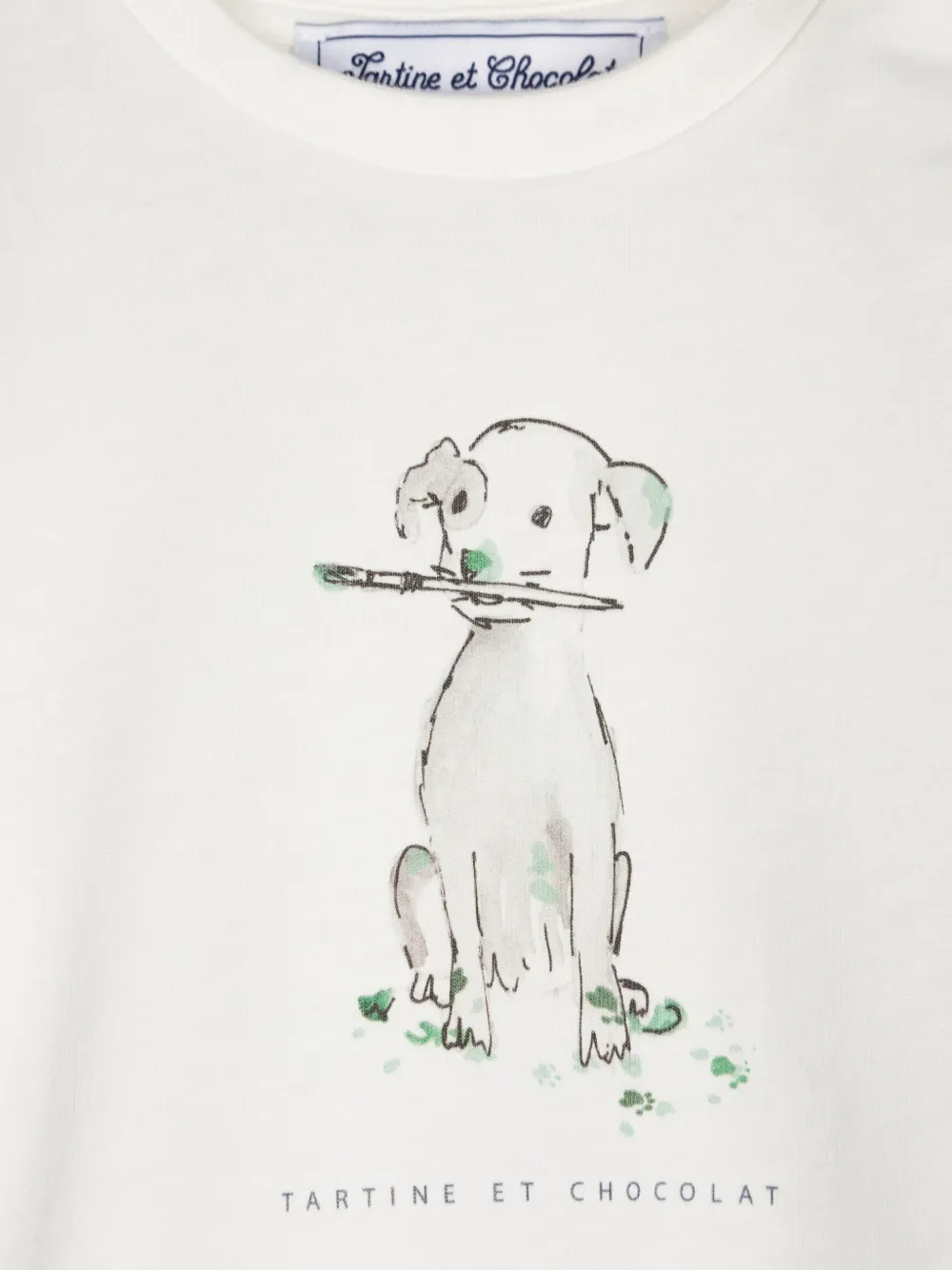 Tartine Et Chocolat T-shirt met hondenprint Wit