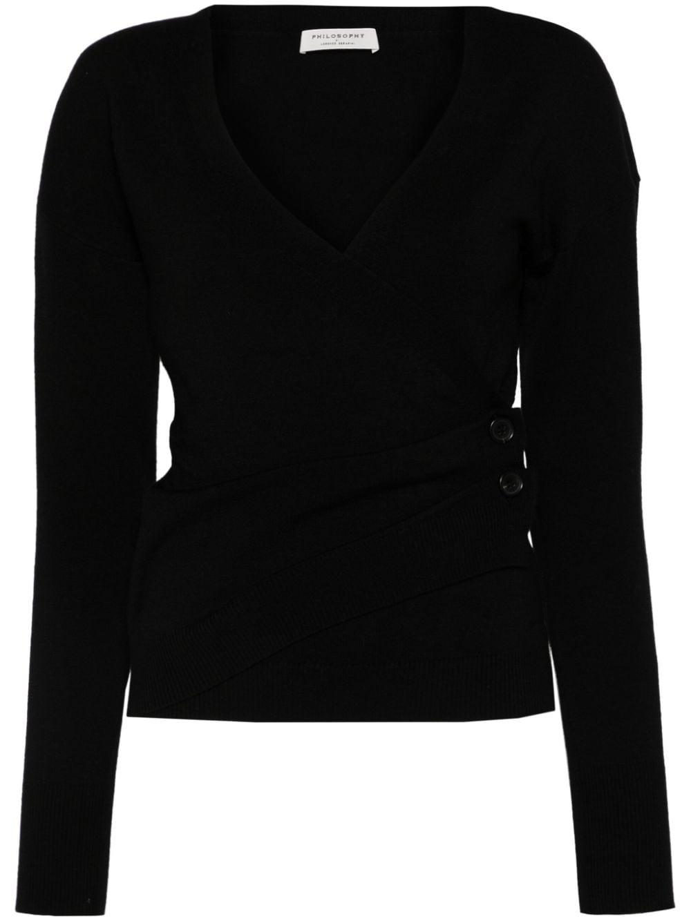 Philosophy Di Lorenzo Serafini draped-detailing cardigan - Nero