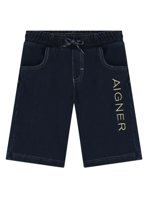 Aigner Kids shorts de mezclilla con logo bordado