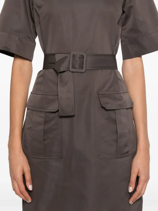 オールインワン・サロペット Parosh Belted Mini Dress With Keyhole Back Detail P.A.R.O.S.H. Belted Mini Dress | Brown | FARFETCH BN