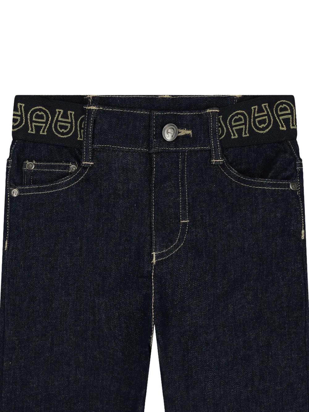Aigner Kids Jeans met geborduurd logo Blauw