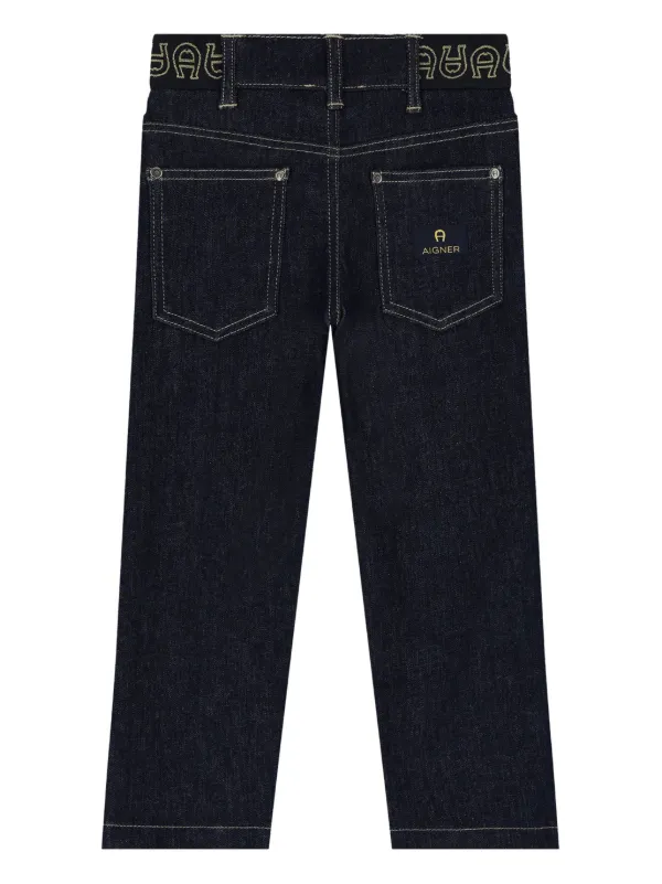Aigner Kids logo-embroidered Jeans Blue FARFETCH OM