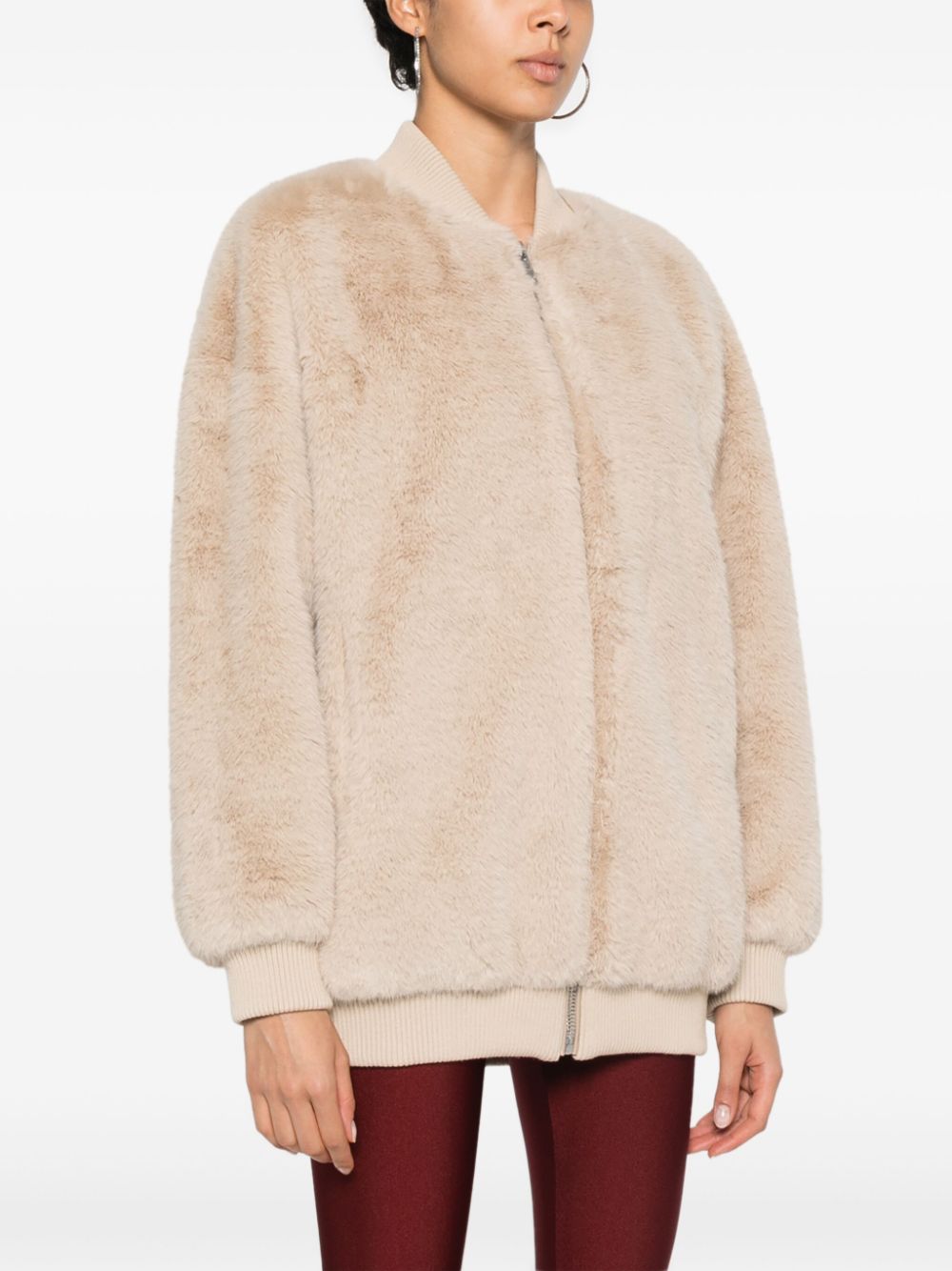 Shop P.a.r.o.s.h Faux-fur Coat In Neutrals