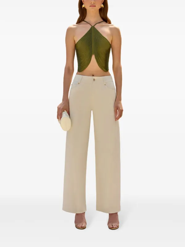 Cult Gaia Quella Fringed Top | Green | FARFETCH