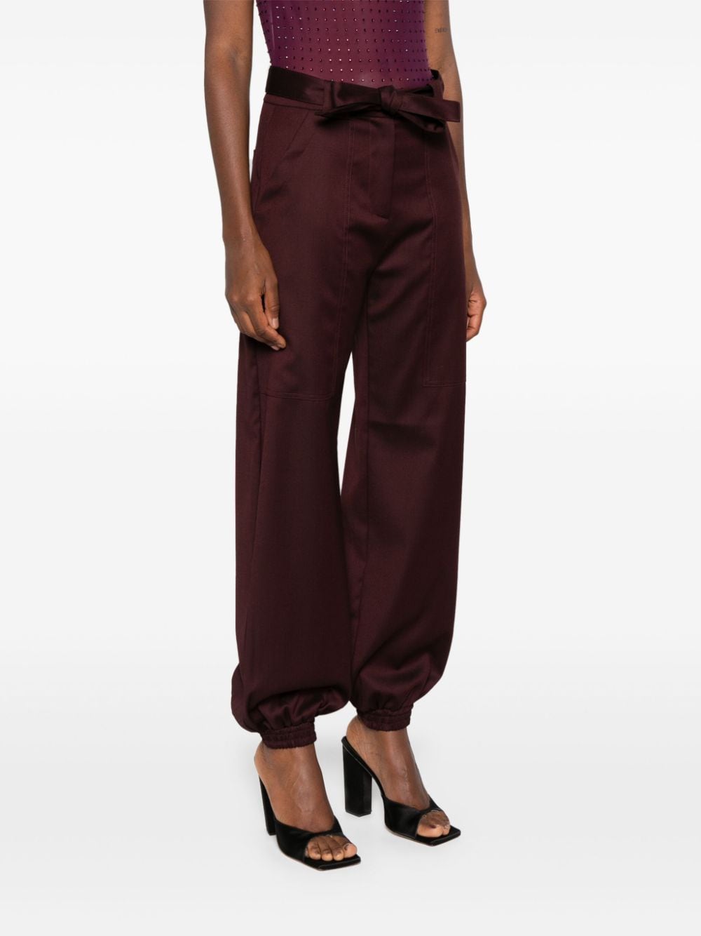 Shop Pinko Caproni Trousers In Red