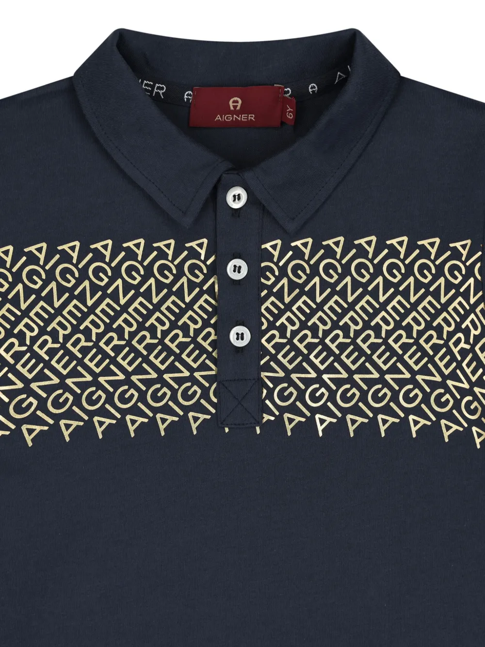 Aigner Kids Poloshirt met logoprint Blauw