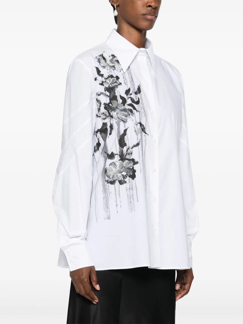 Alberta Ferretti blouse met bloemenprint Wit