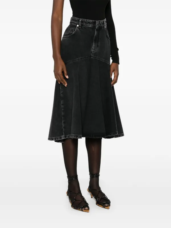 スカート PHILOSOPHY DI LORENZO SERAFINI SKIRT (A01075726 1343) Philosophy Di Lorenzo Serafini Bleached Midi Skirt | Black