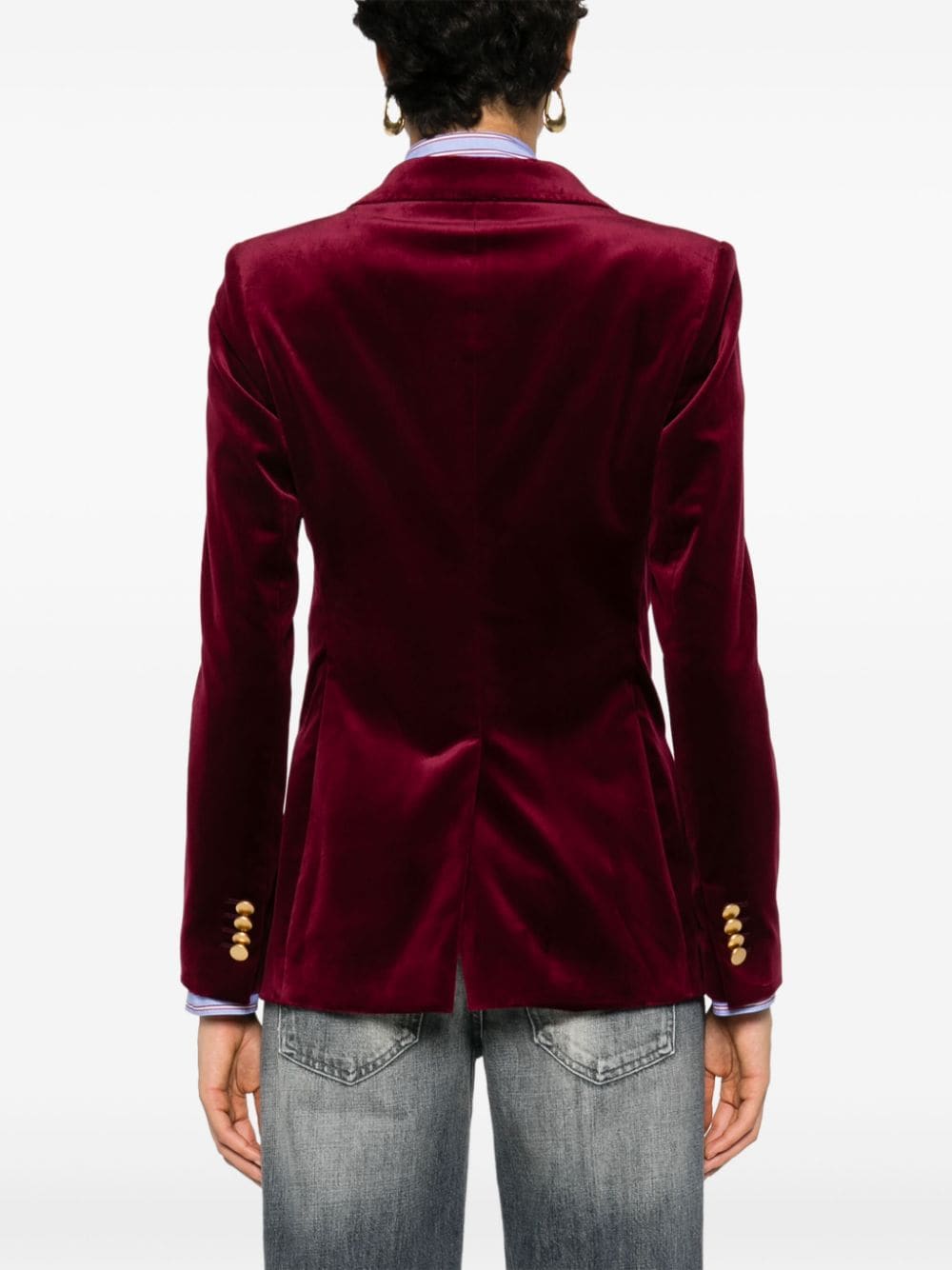 Shop Tagliatore Velvet Blazer In Red