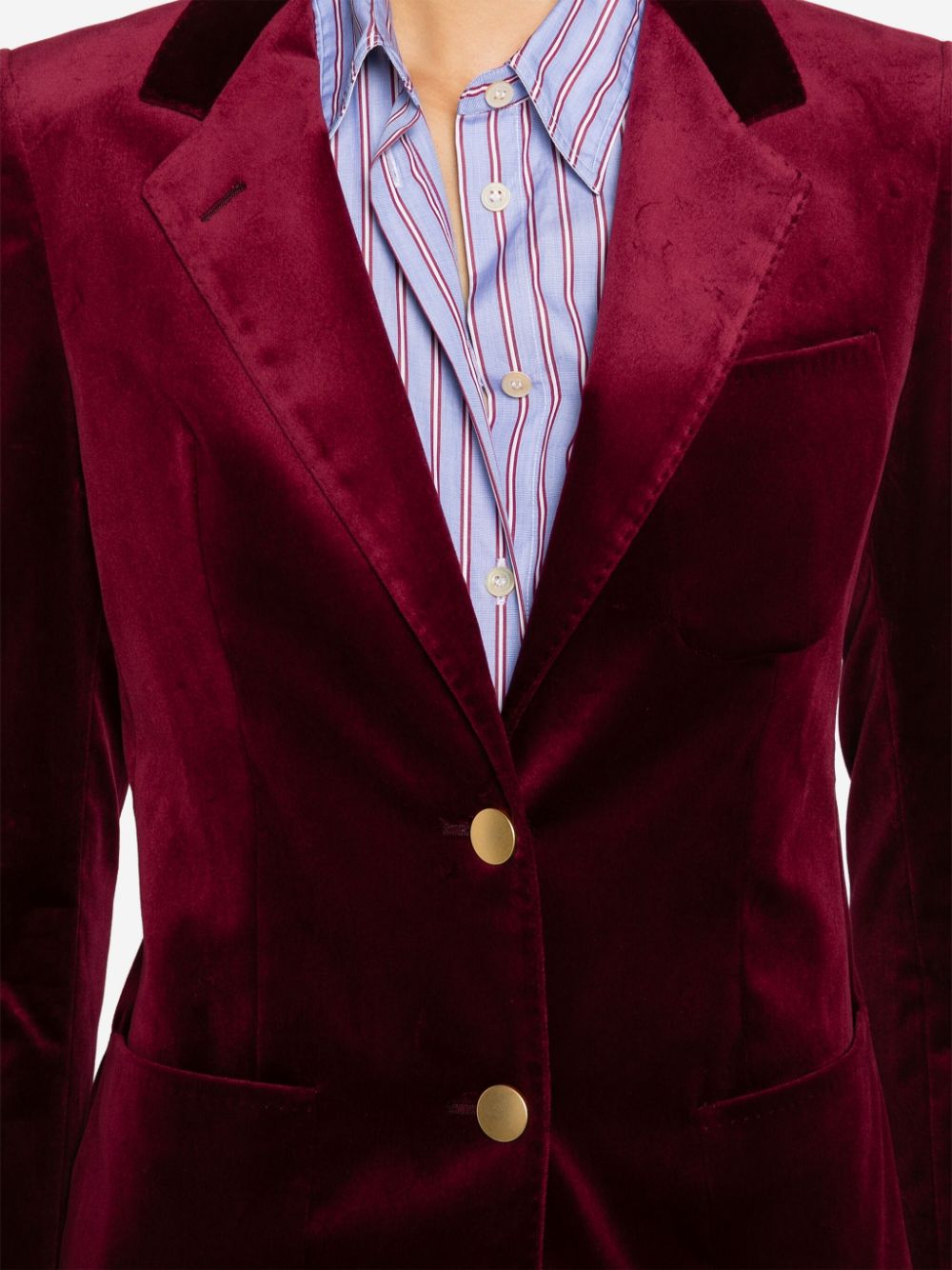 Shop Tagliatore Velvet Blazer In Red