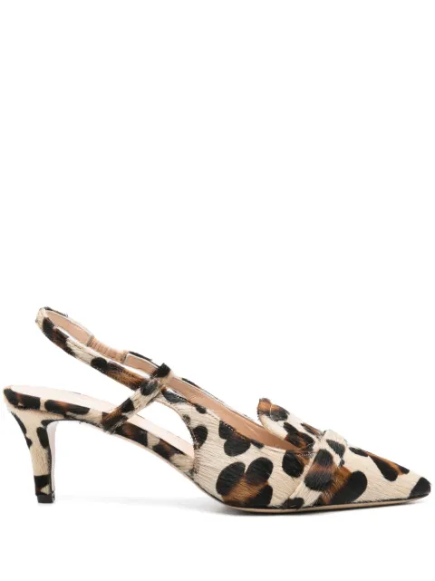 P.A.R.O.S.H. 70mm leopard-print slingback pumps