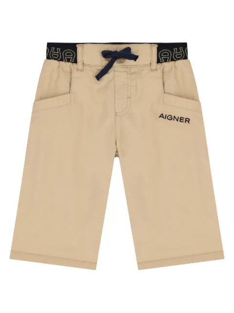 Aigner Kids logo-waistband cotton shorts 