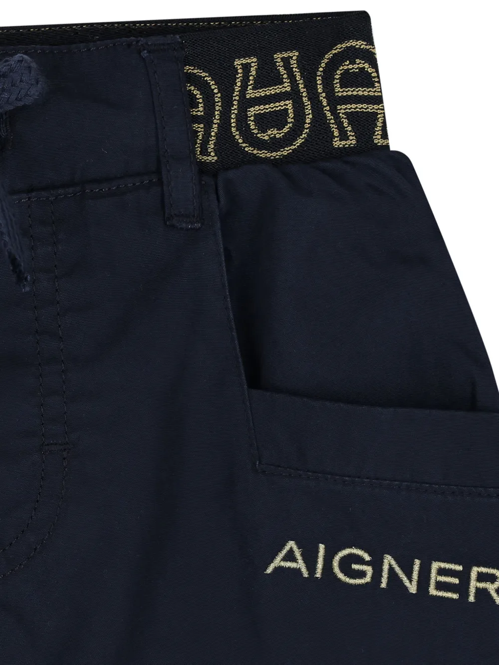 AIGNER LOGO-WAISTBAND COTTON SHORTS
