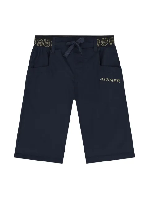 Aigner Kids logo-waistband cotton shorts 