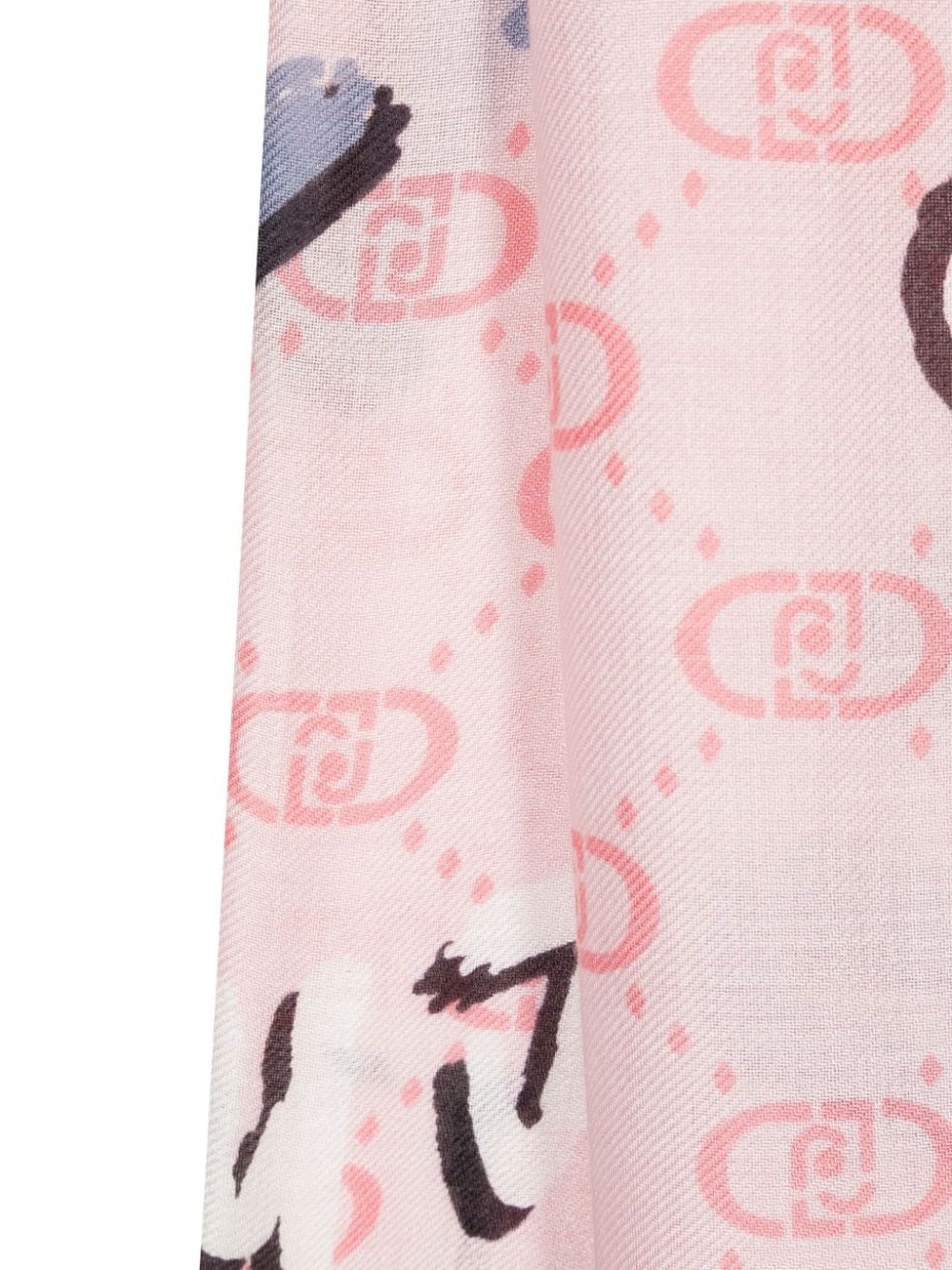 Shop Liu •jo Monogram Stole In Pink