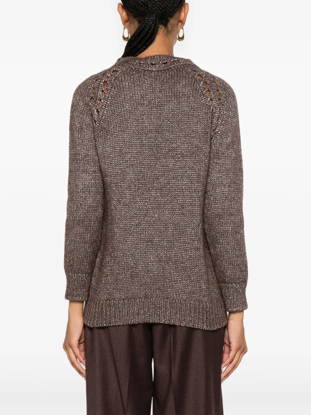 Kiton Open-knit Jumper In Brown