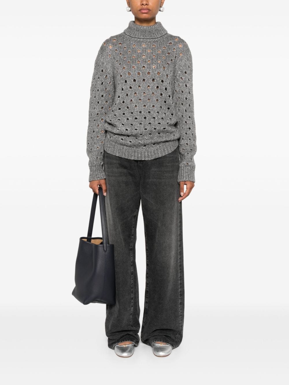 Kiton open-knit jumper - Grijs