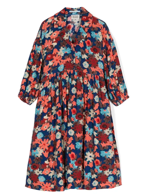 Scotch selling & Soda girls floral long sleeve dress 8