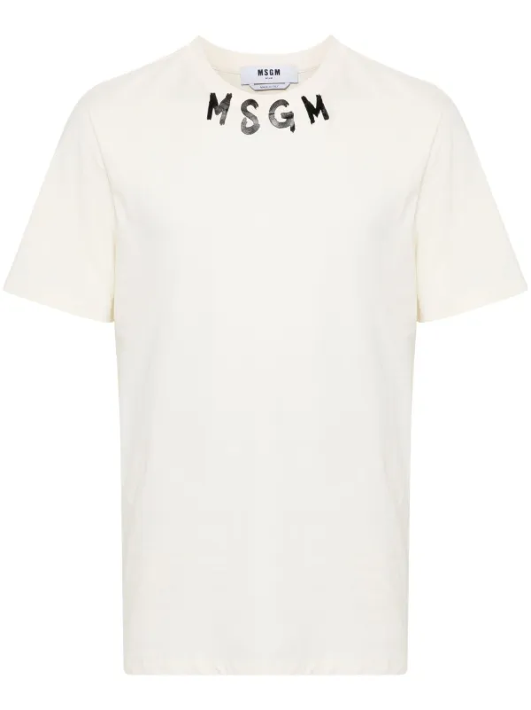 MSGM ロゴ Tシャツ | ニュートラル | FARFETCH JP