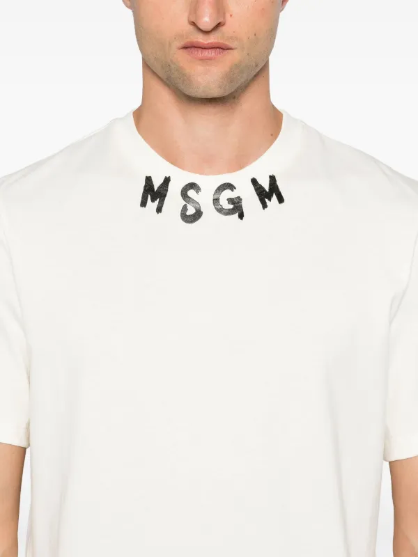 MSGM ロゴ Tシャツ | ニュートラル | FARFETCH JP