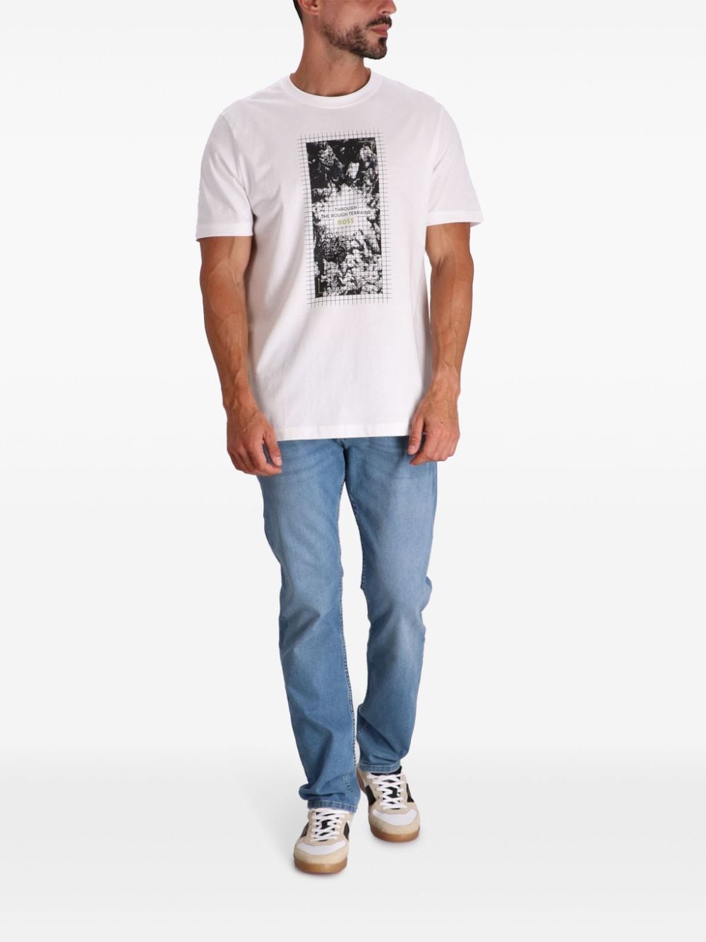 Shop Hugo Boss Metropolitan Cotton T-shirt In White