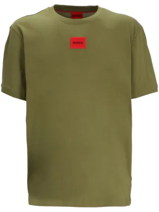 Hugo Logo Patch  Tシャツ HUGO logo-patch T-shirt | Green | FARFETCH TR