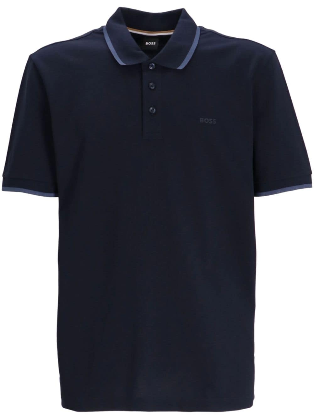 BOSS logo-print polo shirt - Blau