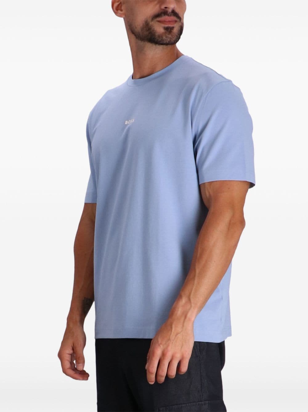 Shop Hugo Boss Logo-print T-shirt In Blue