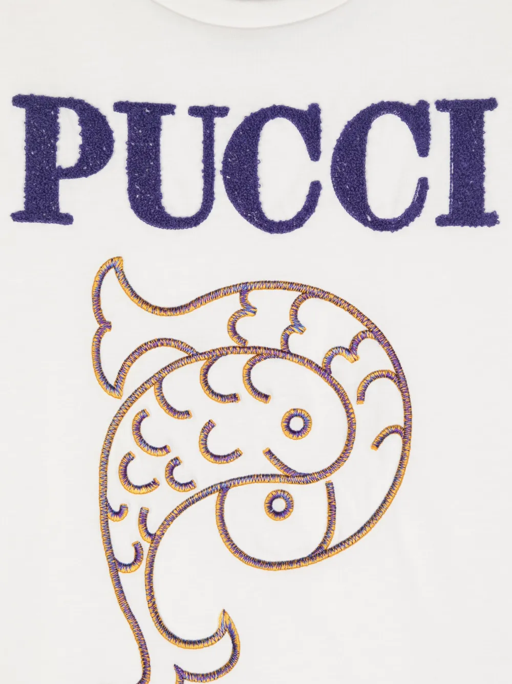 PUCCI JUNIOR TERRYCLOTH-LOGO T-SHIRT