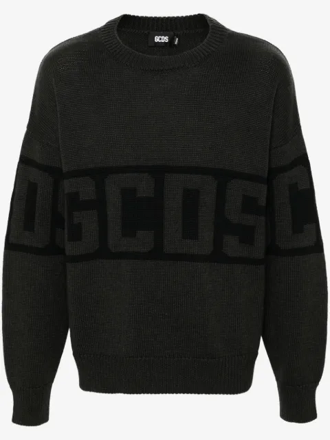 GCDS logo band crew-neck sweater