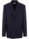 LOEWE wool double-breasted blazer - Blue
