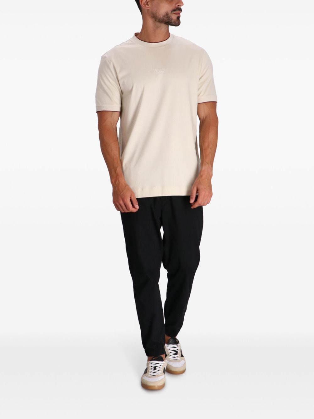 Shop Hugo Boss X Porsche Cotton T-shirt In Neutrals