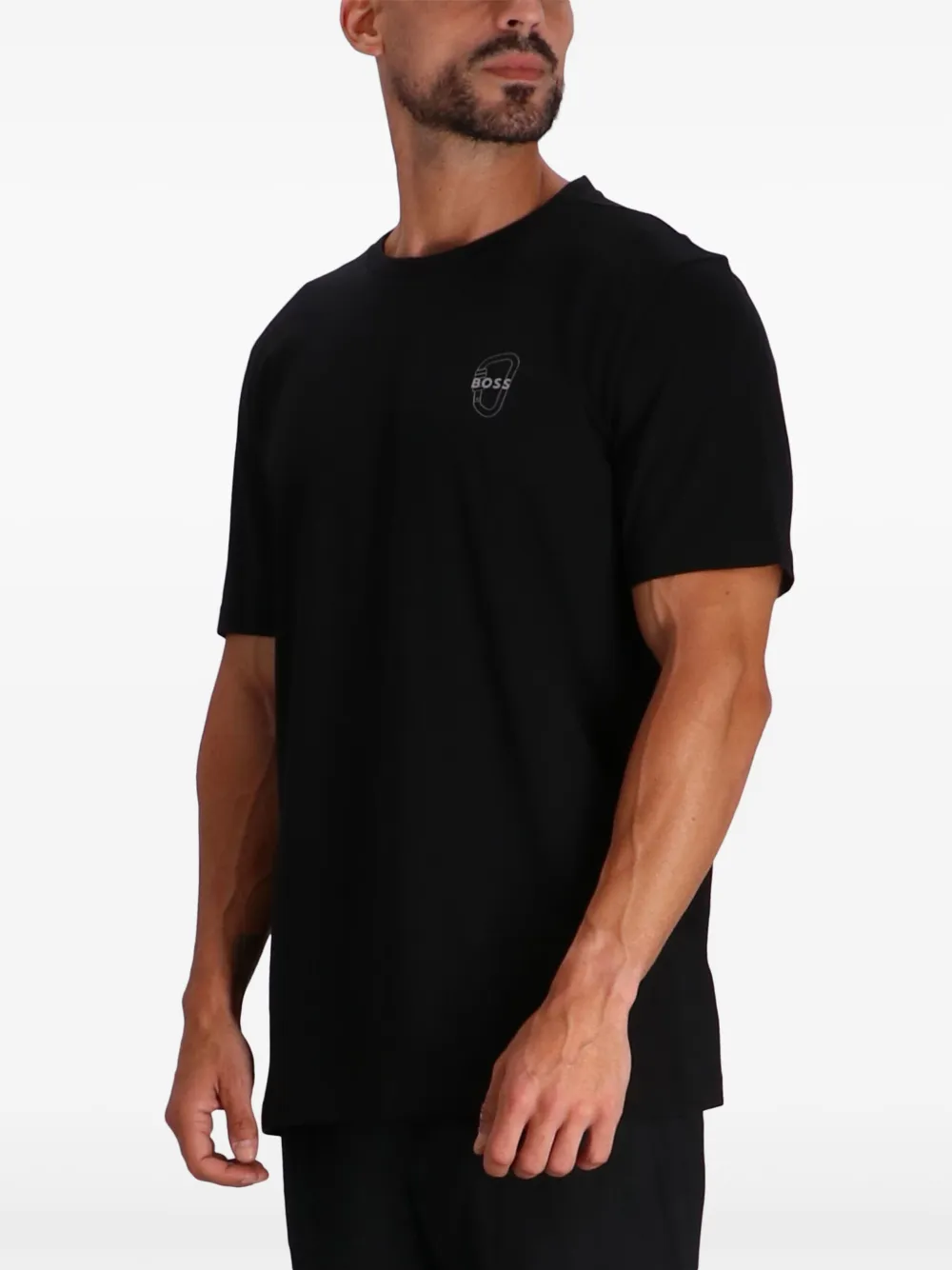 BOSS T-shirt met grafische print Zwart
