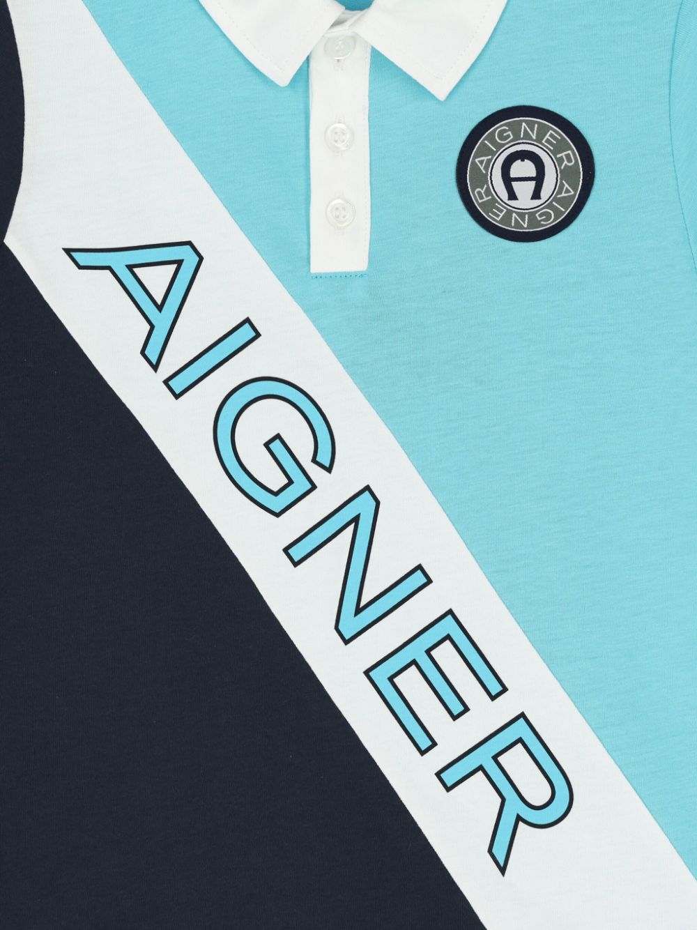 Shop Aigner Logo-print Polo Shirt In Blue