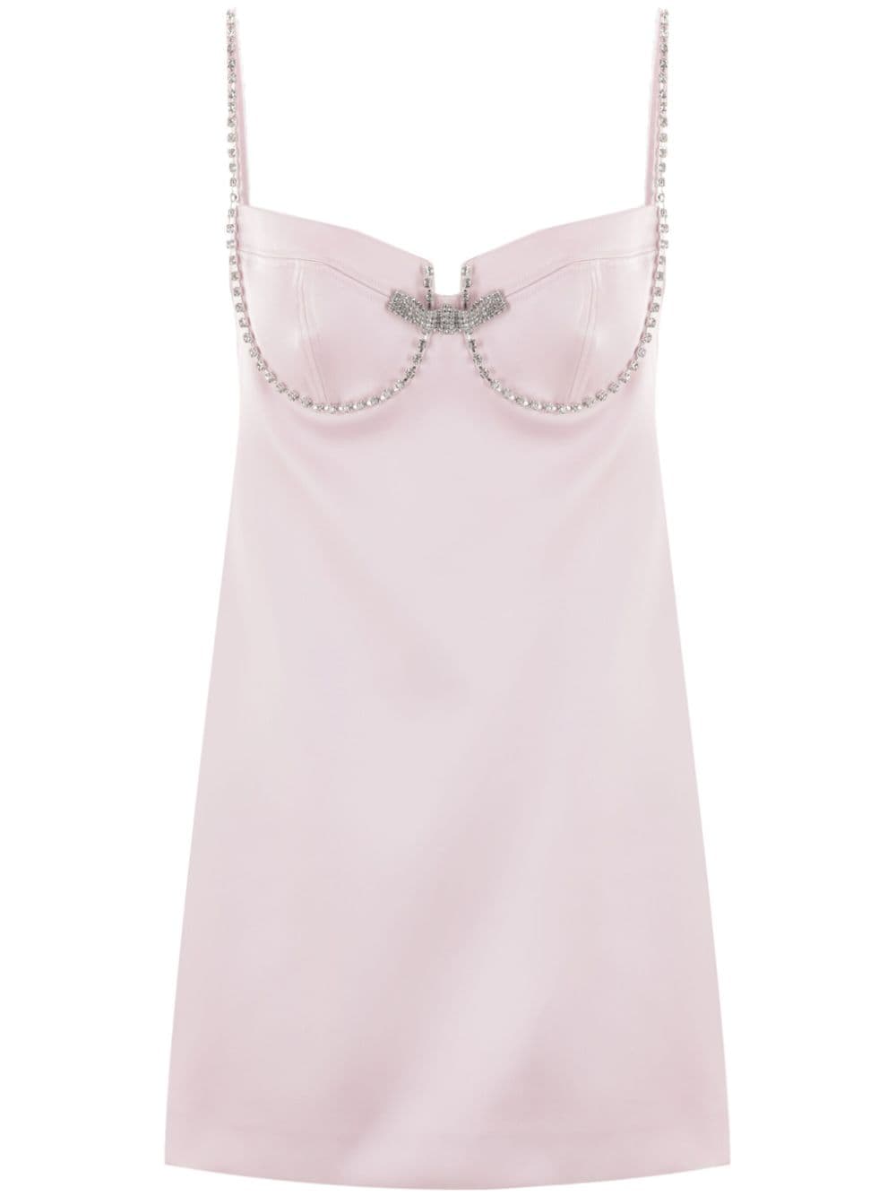 Shop Self-portrait Diamante Mini Dress In Pink