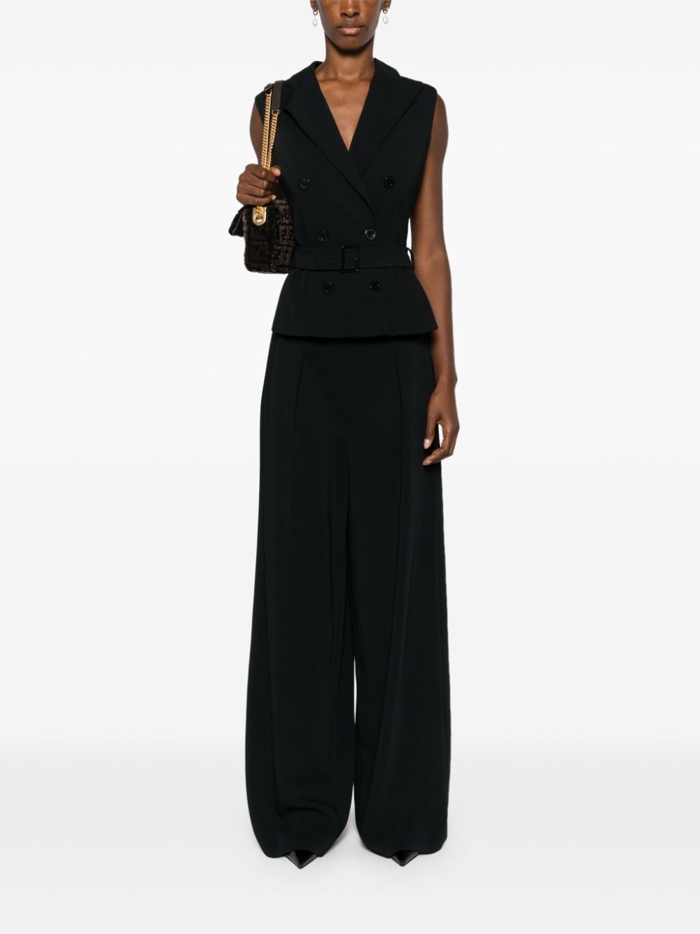 Alberta Ferretti Crêpe jumpsuit - Zwart