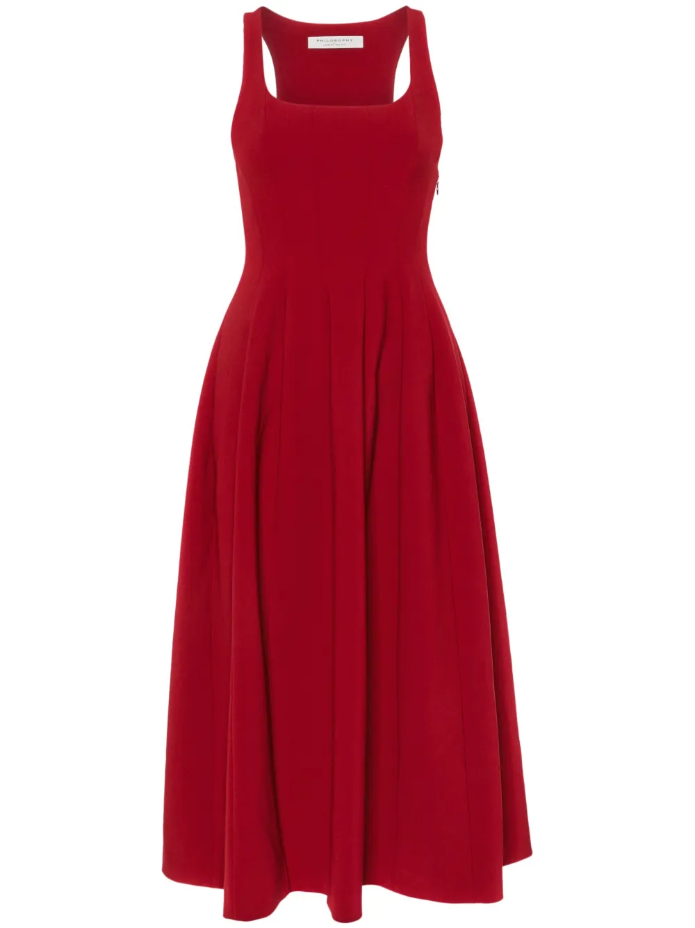 Philosophy Di Lorenzo Serafini Midi-jurk met plooirok Rood