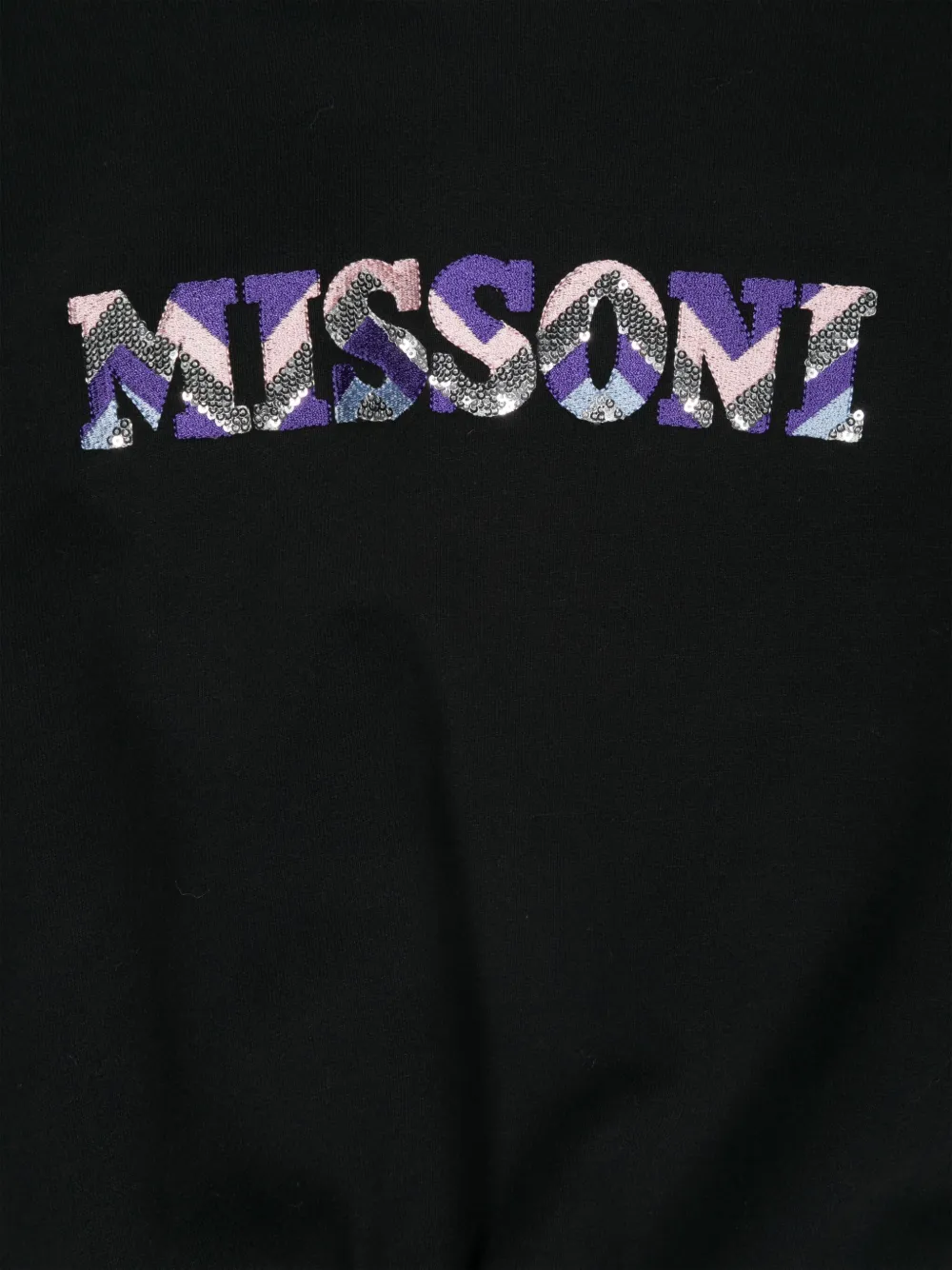 Missoni Kids Hoodie met geborduurd logo Zwart