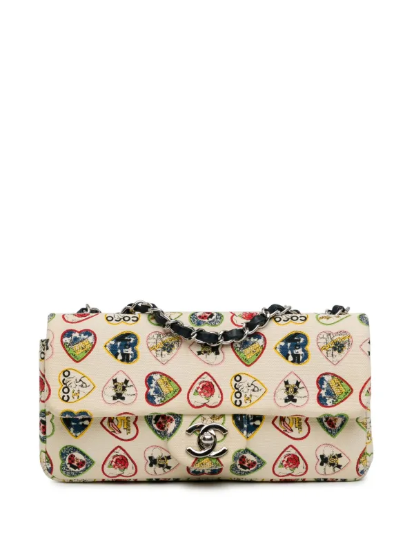 CHANEL Pre Owned 2005 2006 Small Canvas Valentine Heart Flap Shoulder Bag Farfetch