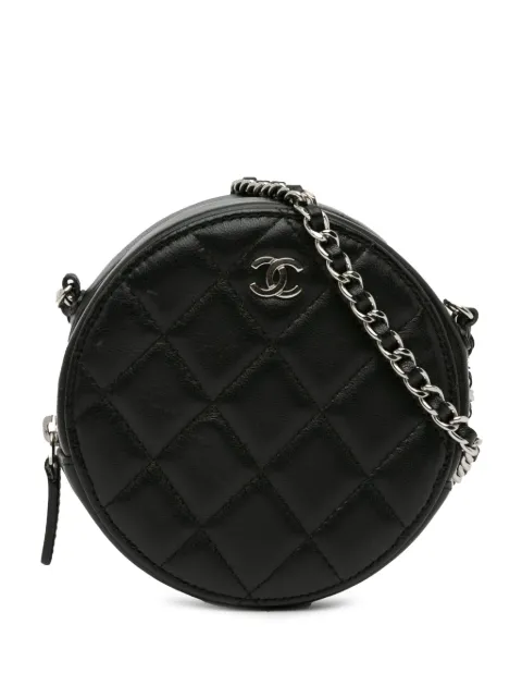 CHANEL Pre-Owned 2019 CC Quilted Lambskin Round Clutch with Chain crossbody bag