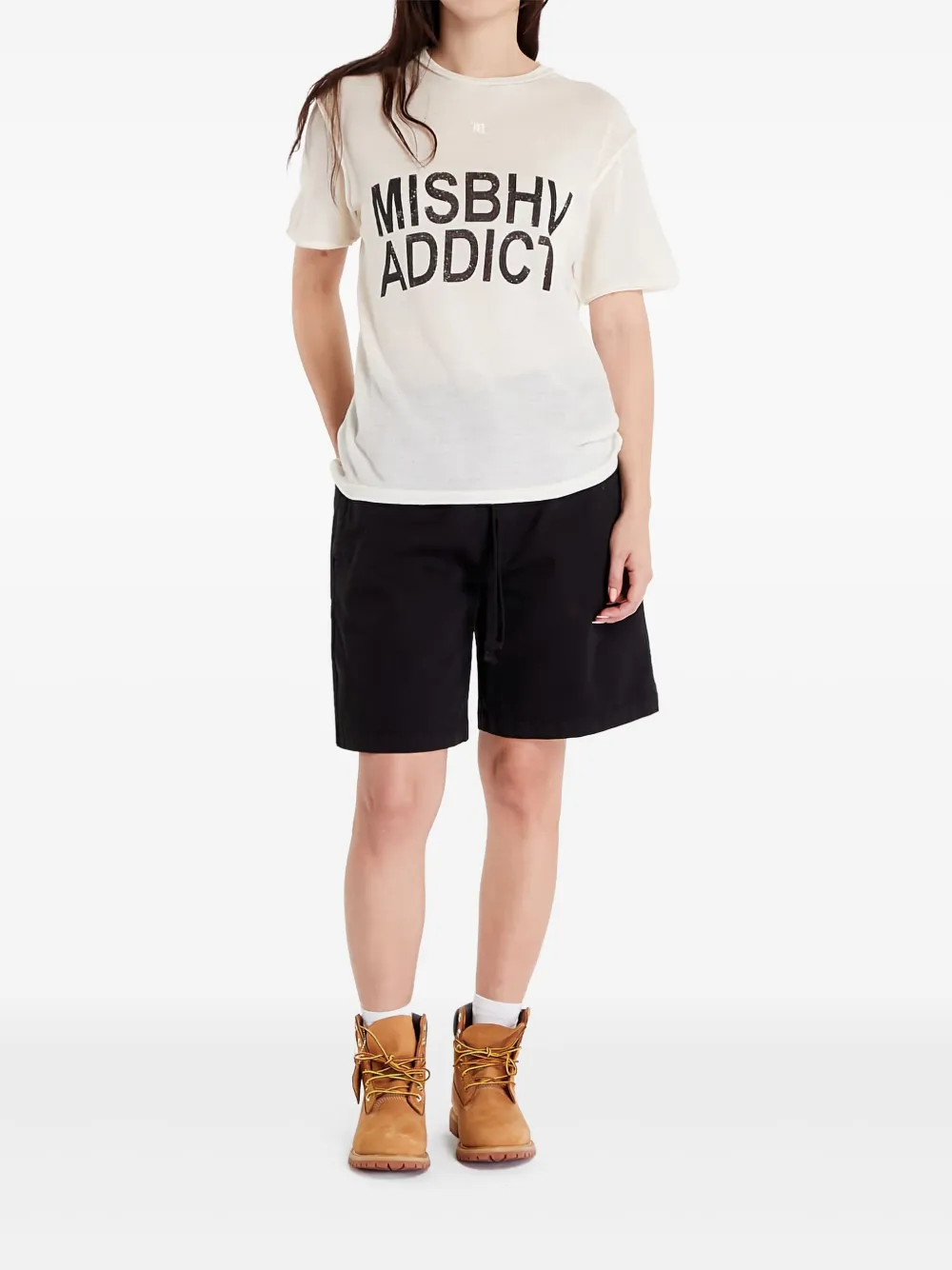 MISBHV T-shirt met logoprint Beige
