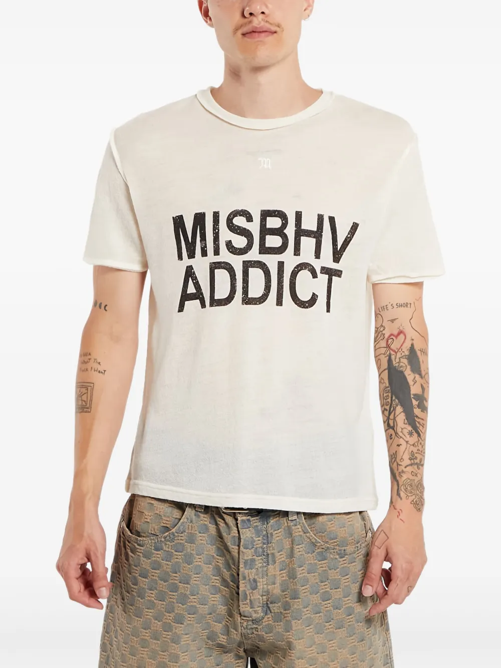 MISBHV T-shirt met logoprint Beige